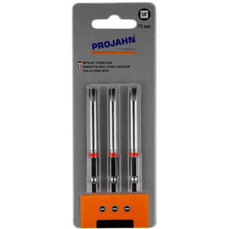 Projahn 1/4 markierter Bit L75 mm Schlitz 6 mm 3er Pack