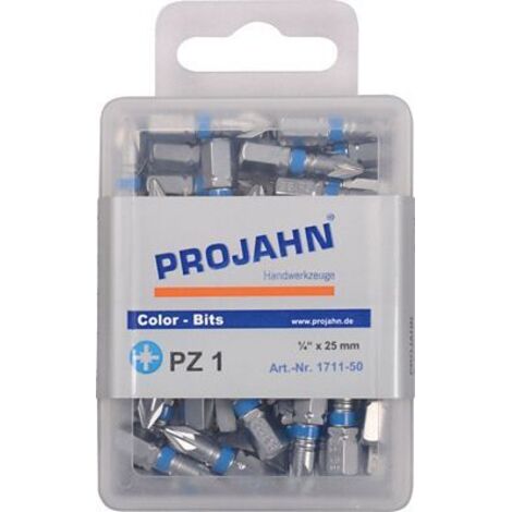 Projahn 1/4 markierter Bit Pozidriv Nr. 2. 50er Pack L25 mm