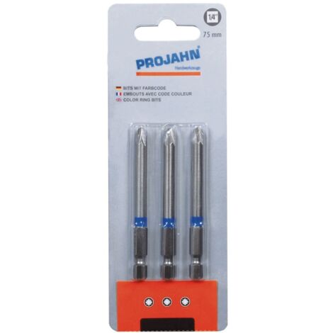 Projahn 1/4 markierter Bit Pozidriv Nr. 3 3er Pack L75 mm