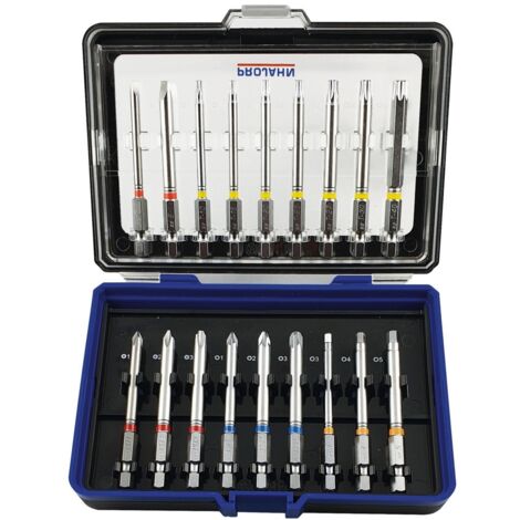 Projahn 1/4 Zoll Bit Box mit markierten Bits 18-teilig in einer Kunsstoffbox