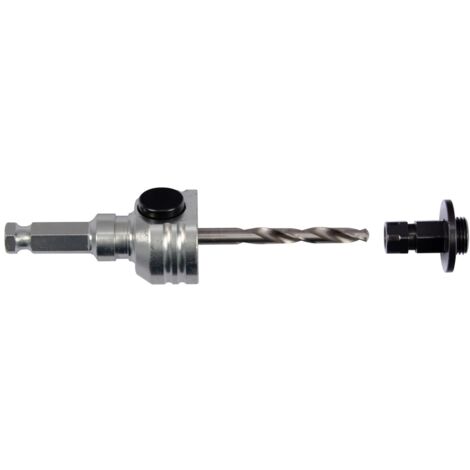 Projahn Adapter Schnellwechsel 6-kant SW 8,5 mit 2 Verbindungsstücken und HSS 125 mm Zentrierbohrer für Multi Lochsäge