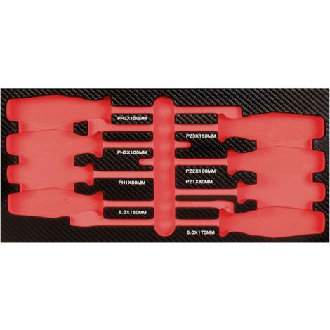 Projahn Einlage leer für 8 Schraubendreher PH + PZ + SL