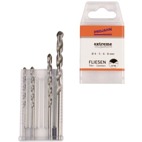 Projahn Extreme Fliesenbohrerset 4-tlg., Durchmesser 4, 5, 6, 8 mm