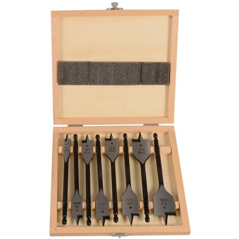Projahn Flachholzbohrer-Set 8 teilig Durchmesser 12-16-18-20-22-25-28-32 mm