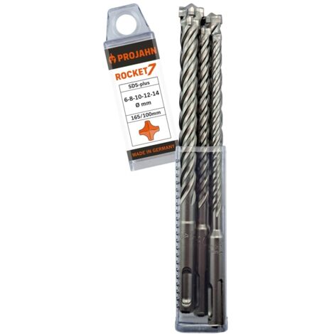 Projahn Hammerbohrer-Set ROCKET 7 SDS-plus Set 5-tlg. Ø 6-8-10-12-14x165 mm