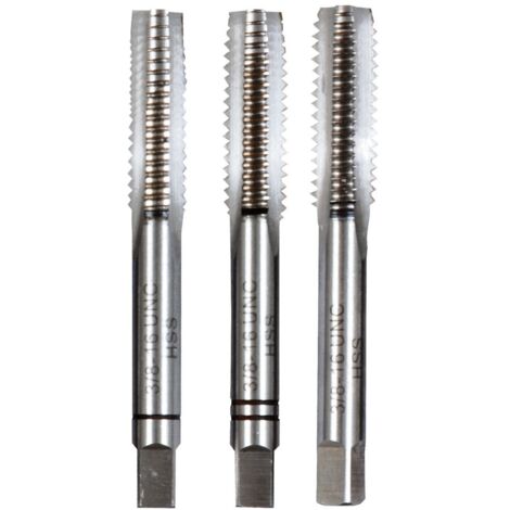 Projahn Handgewindebohrersatz 3-tlg.. HSS-G DIN 352 UNC 3/8