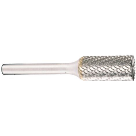Projahn Hartmetallfräser, Form B Zylinder mit Stirnverzahnung d1 6.3 mm, Schaftdurchmesser 3.0 mm Kreuzverzahnung