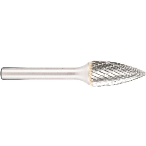 Projahn Hartmetallfräser, Form G Spitzbogen d1 9.6 mm, Schaftd. 6.0 mm HD-Verzahnung