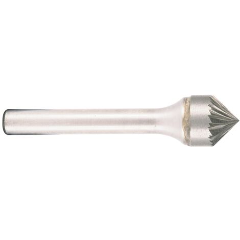 Projahn Hartmetallfräser, Form K Kegel 90° d1 6.0 mm, Schaftd. 6.0 mm Kreuzverzahnung