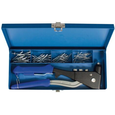 PROJAHN Profi Blindnietzangen-Set, 61-tlg., 1x Blindnietzange und 60x Aluminium Nieten, PR398061
