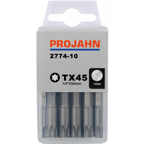 Projahn Schraubendreher-Einsätze T45 Länge 50 mm, Bits für Innen-TX Schrauben
