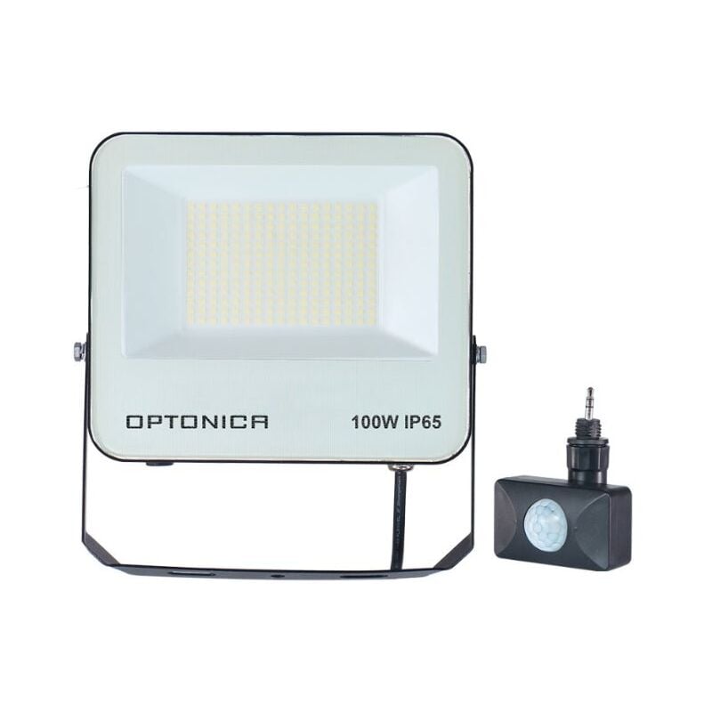 Projecteur 100W IP65 CCT Noir avec détecteur - 3000K/4000K/6000K