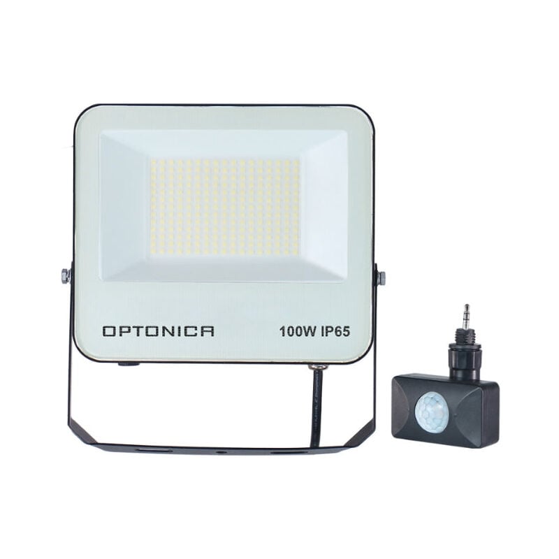 Silumen - Projecteur 100W IP65 cct Noir avec détecteur - 3000K/4000K/6000K