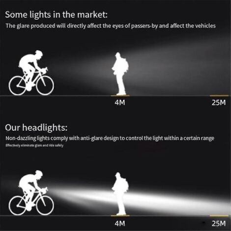 Projecteur à 3 lampes 2500 mA pour vélo, éclairage nocturne pour cyclisme --