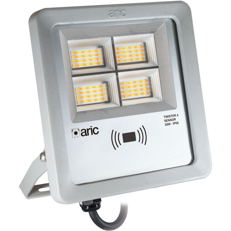 Projecteur à led Aric twister 4 - 38w - 3cct - gris - détecteur Aric 51691