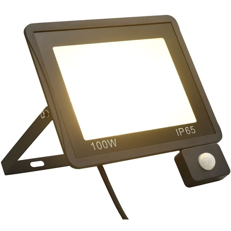 Vidaxl - Projecteur à led avec capteur 100 w Blanc chaud