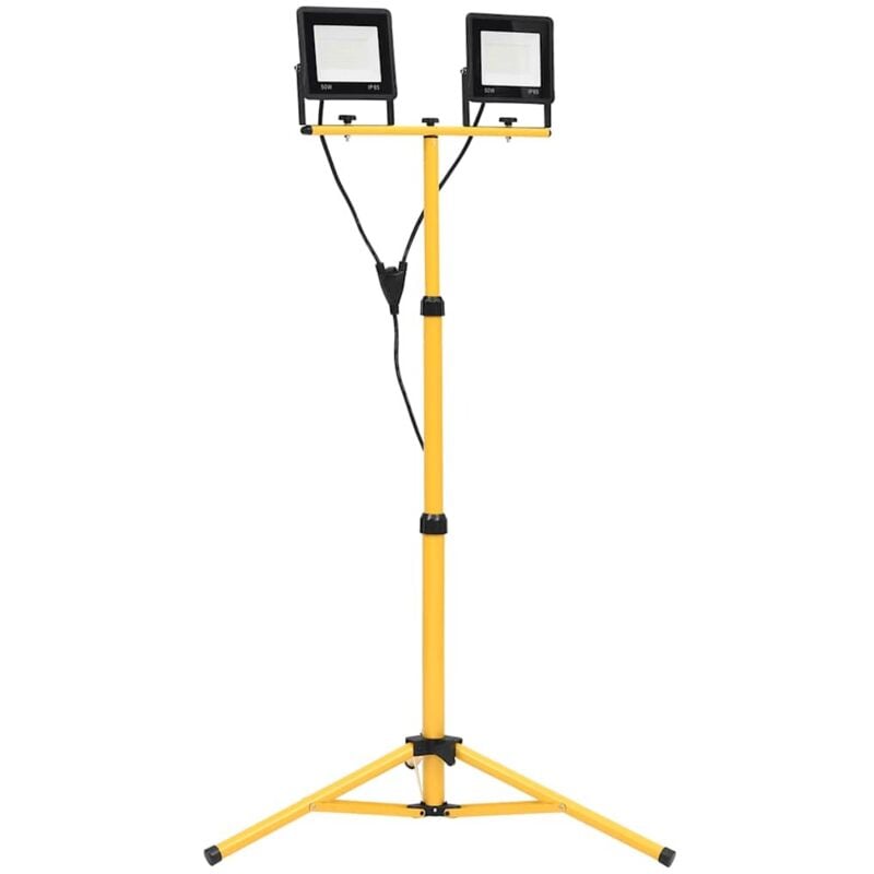 vidaXL Projecteur à LED avec trépied 2x50 W Blanc froid