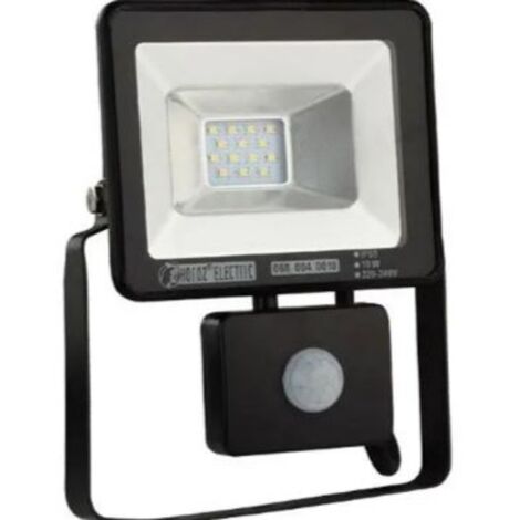 Projecteur à LED extra plat avec détecteur 10W IP65 6400K Dim. 186x150x62mm