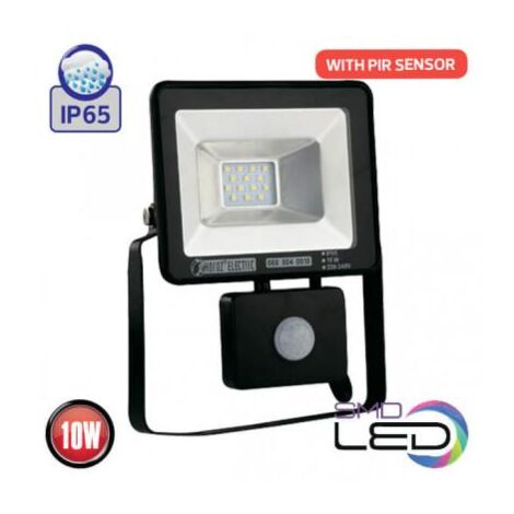 Projecteur à LED extra plat avec détecteur 10W IP65 6500K Dim. 121.6x231.3x44.5mm