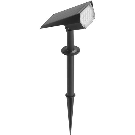 Projecteur avec piquet solaire tilt LUMBER IP65 LED SMD 2W 160lm(106lm) CRI80 3000K 30º Crépuscule Noir
