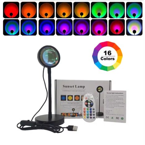 Projecteur Bluetooth Arc-en-ciel Coucher de Soleil - Décoration d'ambiance pour la maison et les cafés