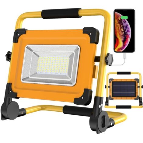 Projecteur chantier LED rechargeable solaire 100W – 120 LED – 12000mAh – Étanchéité IP65 – Modes d'éclairage haute luminosité et SOS