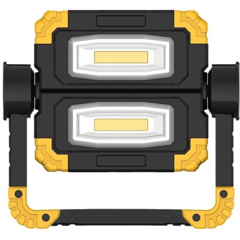 Projecteur Chantier Rechargeable Lampe : 20W LED Spot Portable Lumière de Travail, 2 COB 2000 Lumens USB Sans Fil Rotation à 360° Baladeuse Éclairage pour Camping, Atelier, Garage (Paquet de 2) [Class