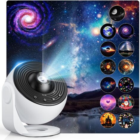 Projecteur Ciel Etoile, 13 en 1 Planetarium Projecteur, 4K HD Projecteurs Galaxie avec RéGlable Angle et Focale Fonction Timing, Rotatif 360° Projecteurs Etoiles Plafond pour Décoration Chambre