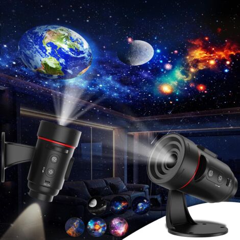 Projecteur Ciel Etoile, HD Planetarium Projecteur Ciel Etoile Plafond, Projecteur mural galaxie rotatif à 360°, Décoration Chambre Voiture