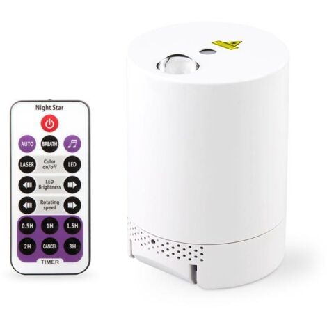 Projecteur Ciel Étoilé, Lumière Galaxie et Vagues Océaniques avec télécommande, nébuleuse pour chambre d'enfant, vitesse et luminosité réglables, Projecteur d'étoiles, Lampe Projecteur d'étoiles LED