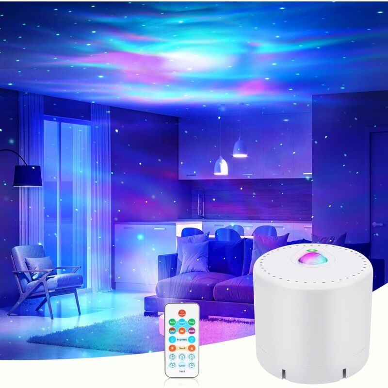 Projecteur Ciel Etoile, Projecteur Galaxie avec télécommande, Projecteur de Veilleuse à vitesse et Luminosité réglables pour Décoration des