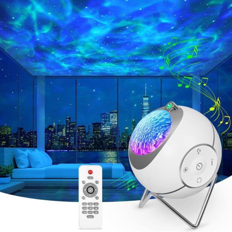 Projecteur Ciel Etoile, Projecteur Galaxie Ciel Etoile Plafond Planetarium Projecteur Lampe Veilleuse Enfant avec Rotation de 360°/Bruit Blanc