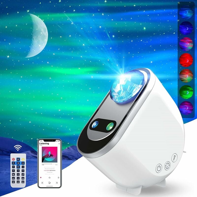 Projecteur de ciel étoilé LED, lampe de projecteur d'étoile intelligente, galaxie 3D avec commande vocale, minuterie, haut-parleur Bluetooth,