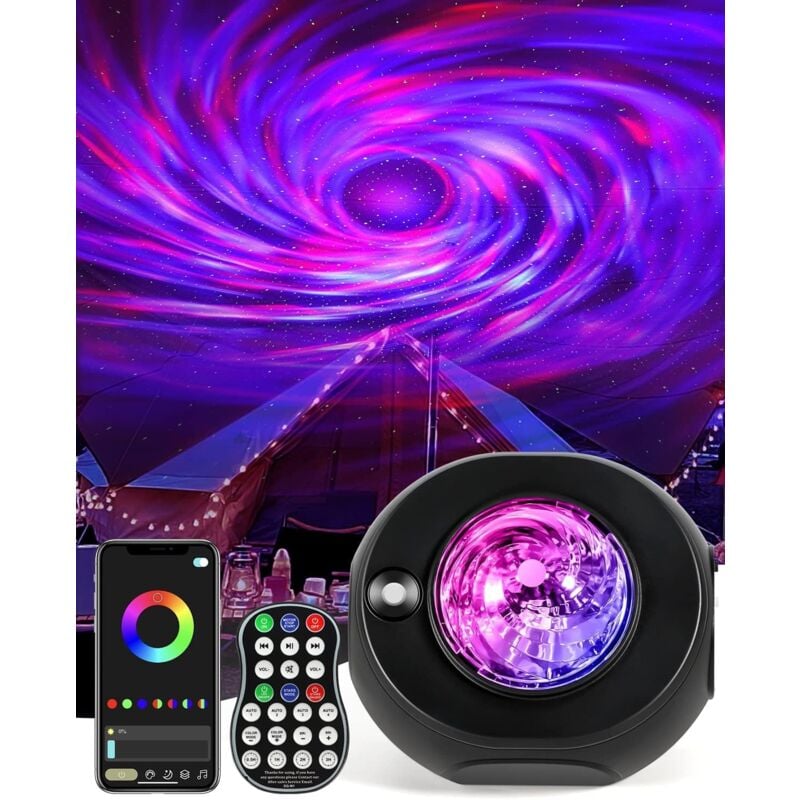 Projecteur Ciel Etoile, Veilleuse Enfants Projecteur de Galaxies avec Télécommande et app Projecteur Étoilé Musique de Haut-Parleur Projecteur de