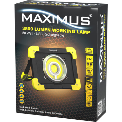 Projecteur de chantier portatif rechargeable Maximus M-WKL-013 - 3500lm