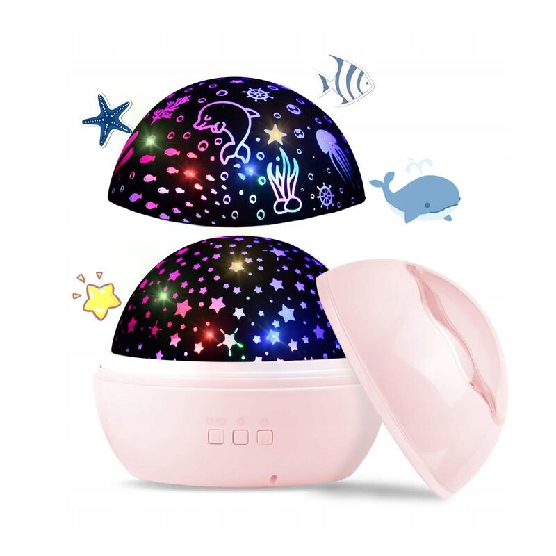Projecteur de ciel étoilé à LED, veilleuse pour bébé, lampe de projection 2 en 1 du monde de l'océan avec câble USB, changement de 8 couleurs pour la