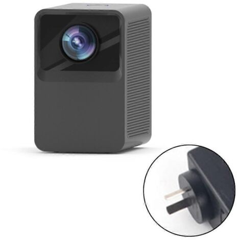 Projecteur de films portable d'extérieur 1080p pour boîtier TV, clé USB et lecteur DVD - Prise australienne - Noir