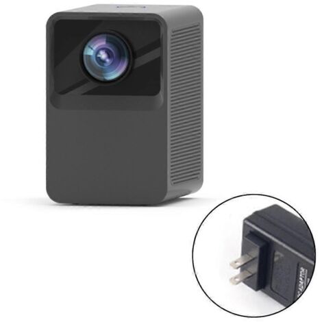 Projecteur de films portable d'extérieur 1080p pour boîtier TV, clé USB et lecteur DVD - Prise US - Noir