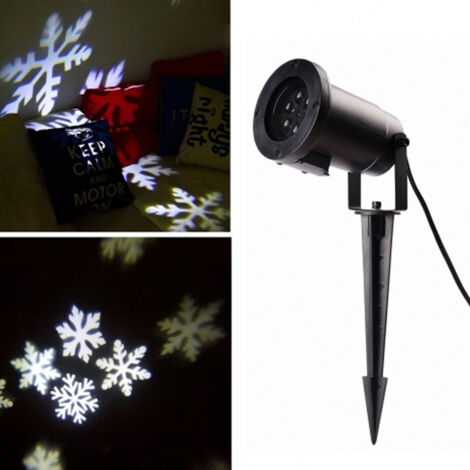 Projecteur De Flocons De Neige à Led Blanches Pour éclairage De Noël Sur Piquet Pour Paysage