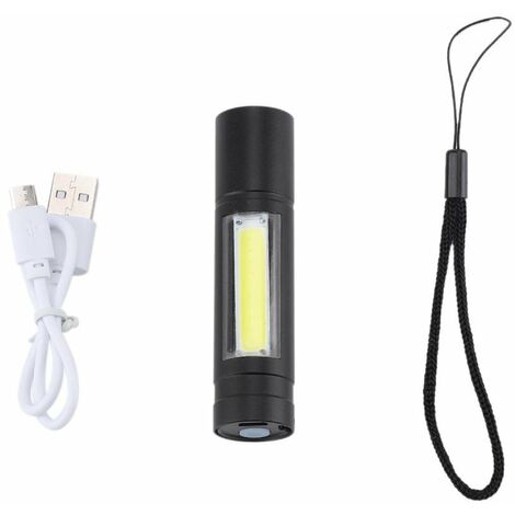 Projecteur de Lampe de Poche à 3 Modes avec Lampe de Poche à Del Rechargeable Étanche Zoom Xpe + COB