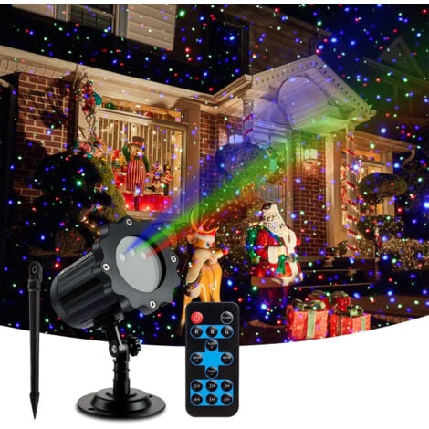 FLITI Projecteur de lumières de Noël pour jardin extérieur, 3 couleurs de lumière rouge