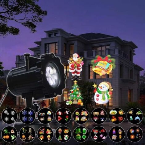 Projecteur de paysage LED 16 motifs - Intérieur et extérieur - Étanche - Noir
