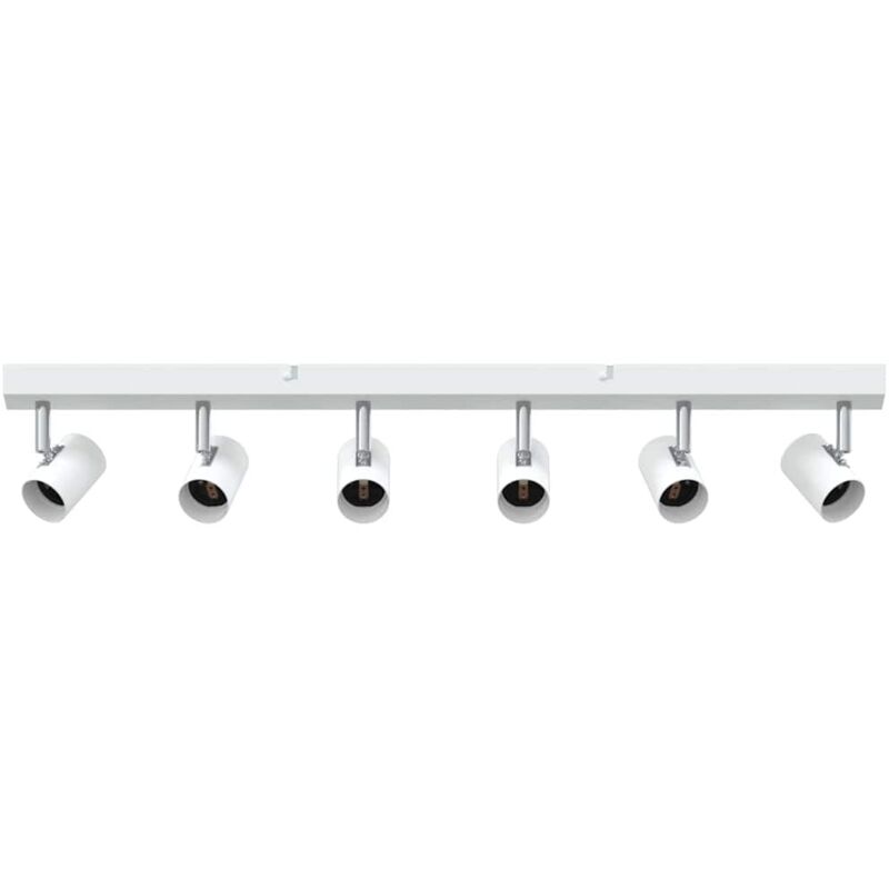Spotlight plafond 6 voies réglables blanc E27 Vidaxl