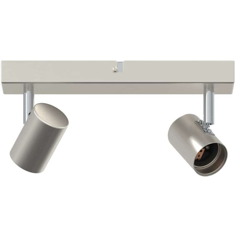 Vidaxl - Projecteur de plafond réglable 2 voies en nickel brossé E27.