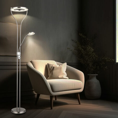 Projecteur de plafond LED lampe de lecture lampadaire flexible lampadaire lampe de salon à intensité variable, 20W 1800lm blanc chaud, LxH 35x194 cm