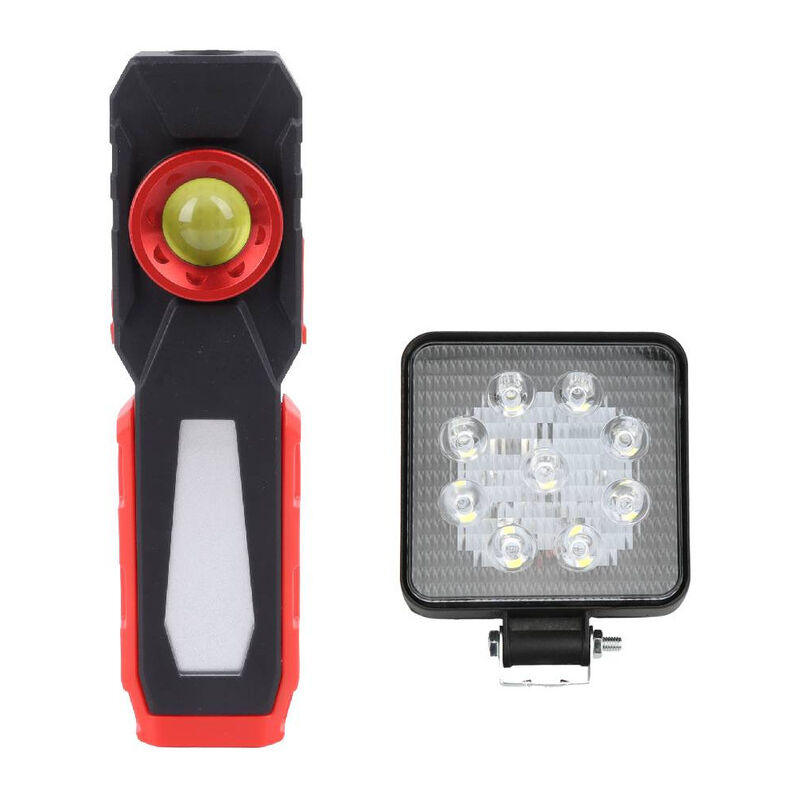 Sunxury - Projecteur de travail de voiture 27W 9LED 7200LM IP67 étanche 6500K-7500K pour camions véhicule tout-terrain atv utv carré + lampe de