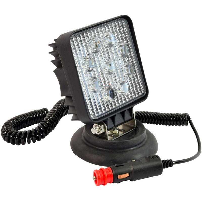 Abtech - Projecteur de travail led carré 27W aimenté 12V - 24V - allume cigares