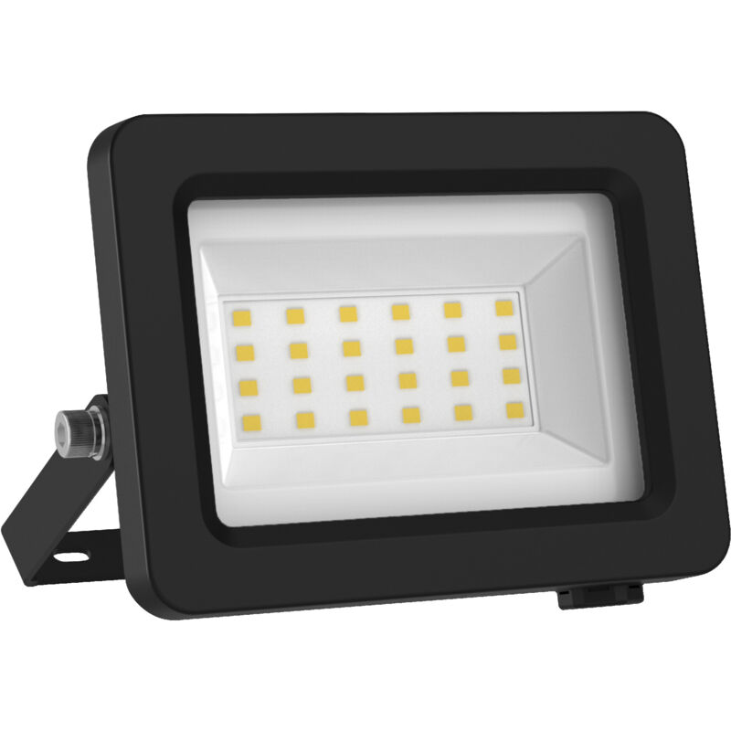 Led floodlight with energy efficiency class a, black aluminium housing, 5 w, 870 lm, for outdoor applications, compact design, light weight, easy