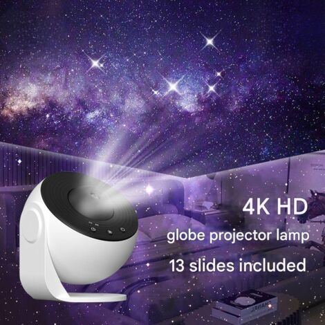 Projecteur d'Étoiles Galaxie avec 13 Diapositives HD, Lampe Planétarium pour Chambre et Salon, Décoration d'Ambiance Noire et Blanche – 1 Pièce