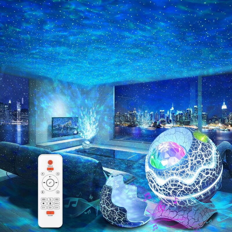 Projecteur d'étoiles Rossetta Galaxy pour chambre à coucher, télécommande et haut-parleur Bluetooth à bruit blanc, veilleuses led 14 couleurs pour